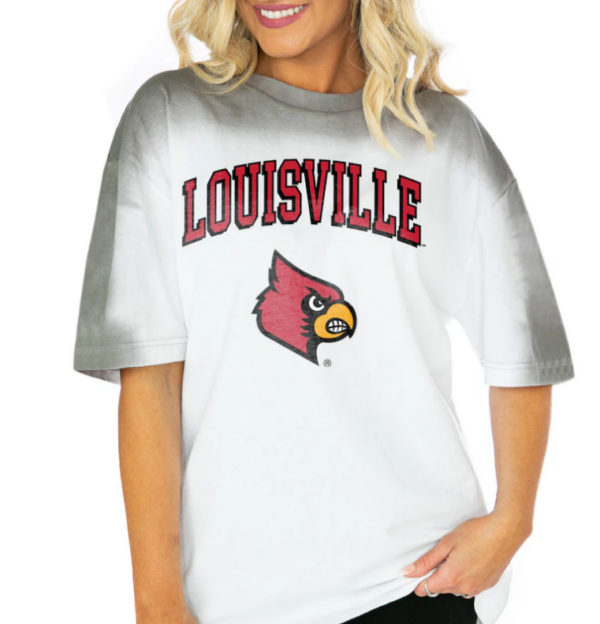 Women's Gameday Couture White Louisville Cardinals Interception Oversized T-Shirt