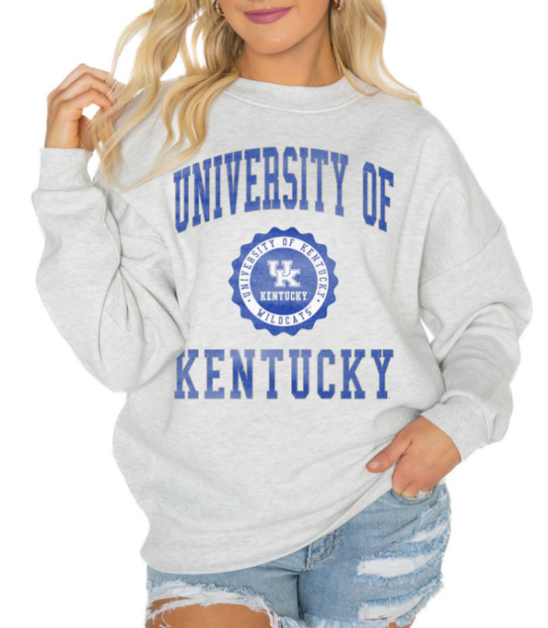 Kentucky Wildcats Gameday Couture Women's Good Vibes Premium Fleece Drop Shoulder Pullover Sweatshirt